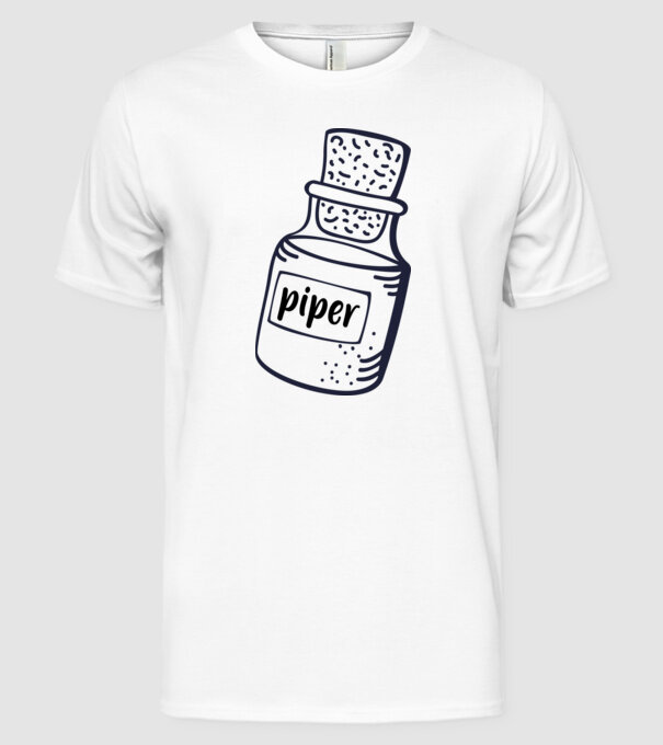 piper model alb pe tricou