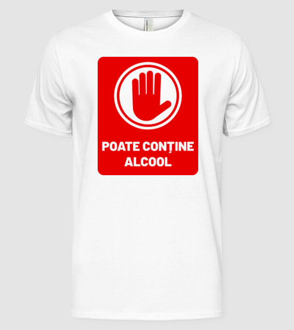 poate conține alcool model alb pe tricou