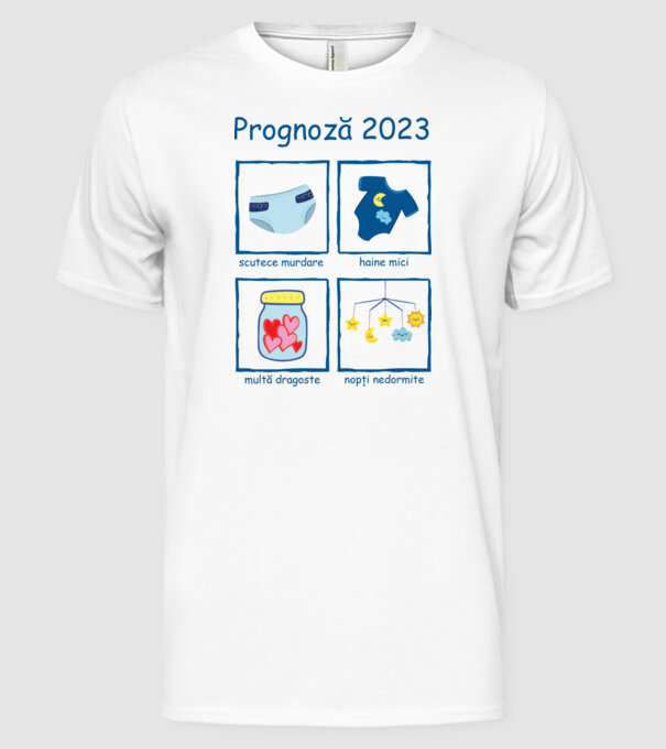 Prognoză 2023 model alb pe tricou