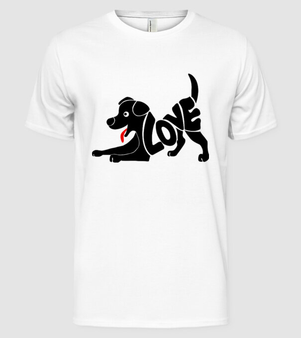 Puppy love model alb pe tricou