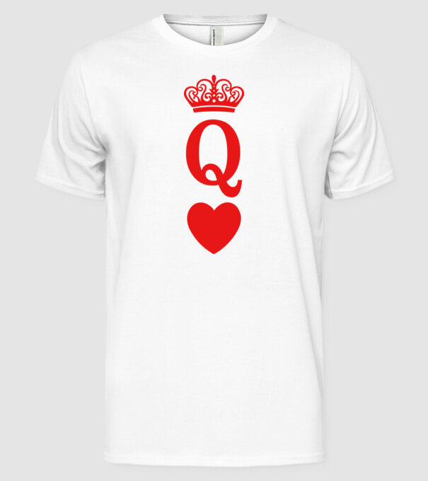 Queen model alb pe tricou