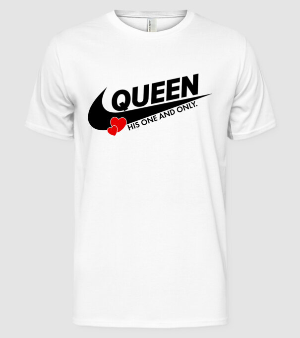 Queen model alb pe tricou