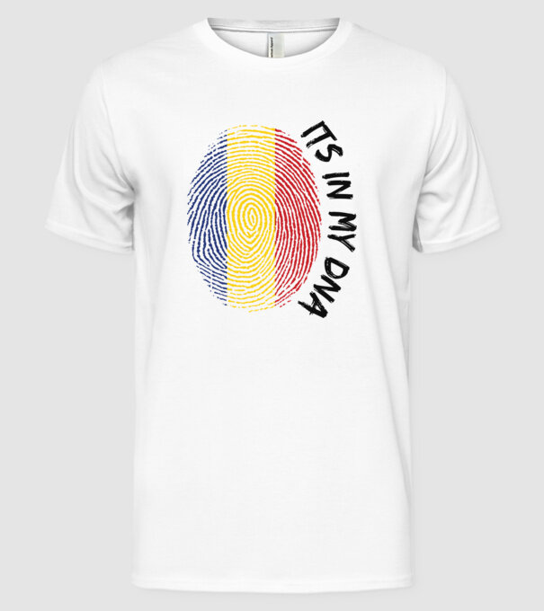 România fingerprint model alb pe tricou