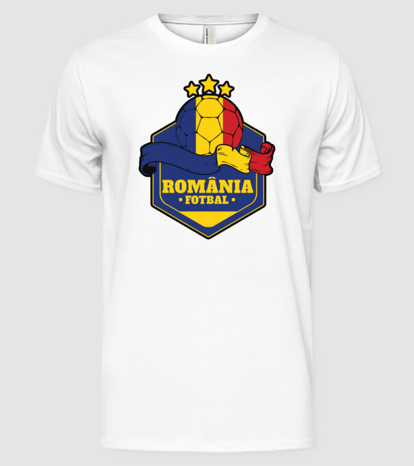 România Fotbal model alb pe tricou