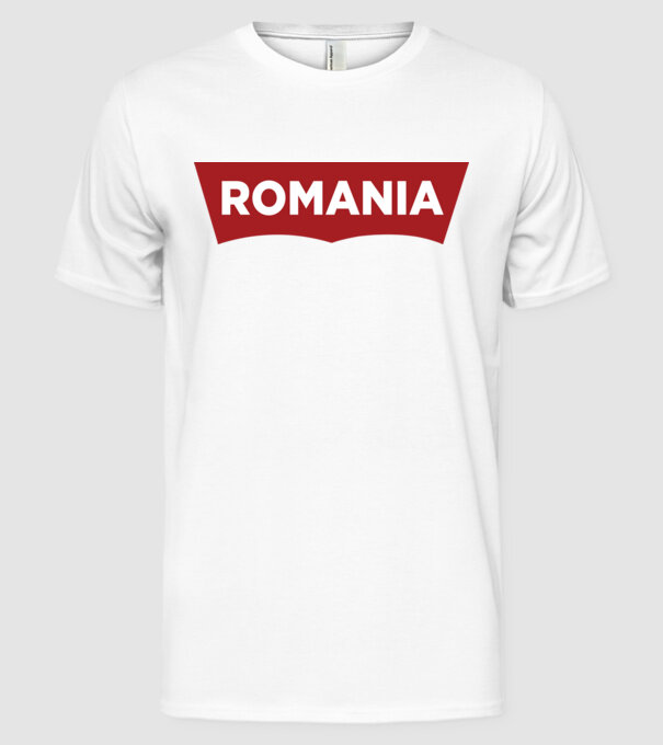 România levis model alb pe tricou