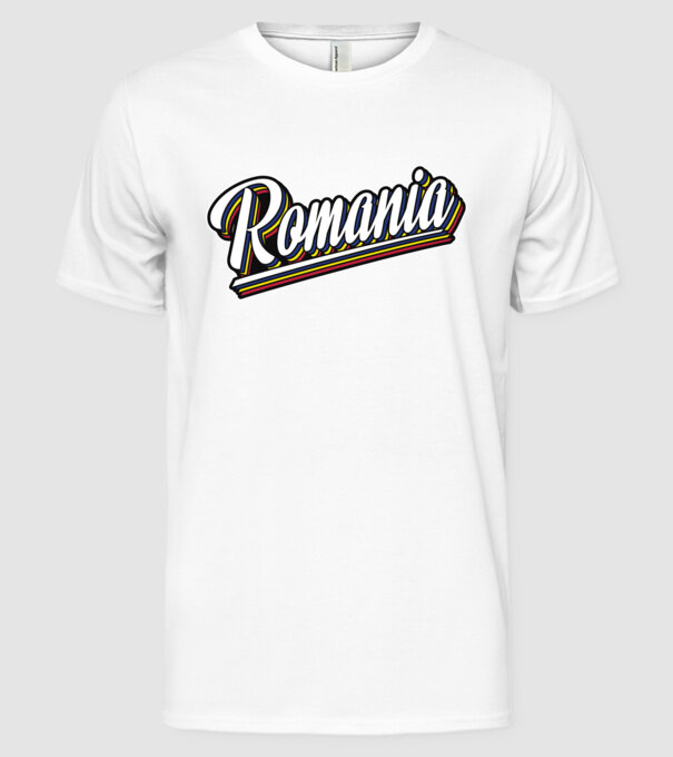 România retro model alb pe tricou