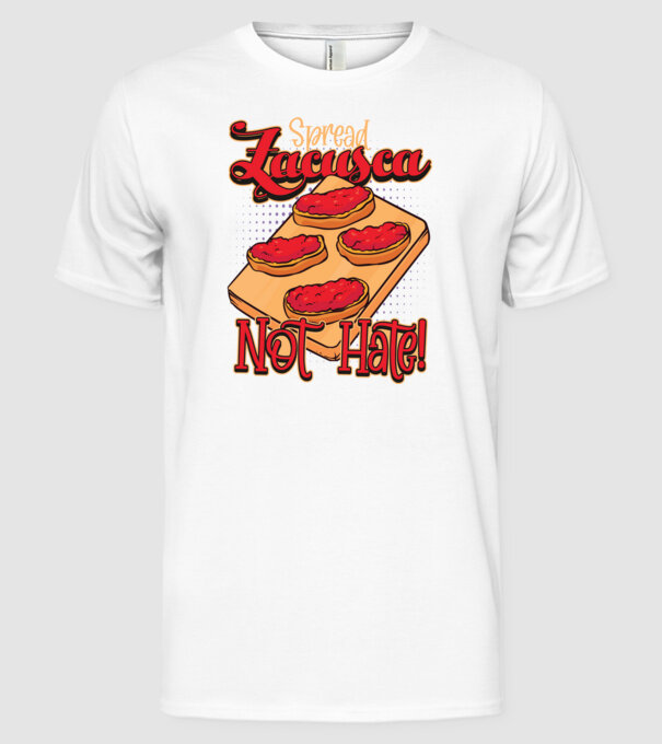 România Zacusca model alb pe tricou