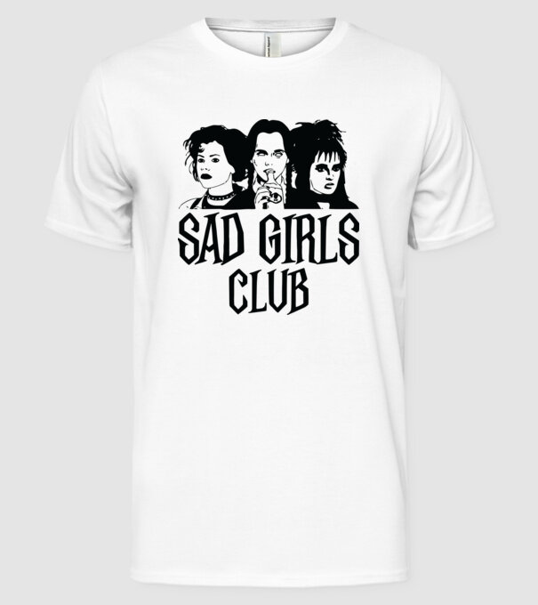 Sad Girls Club model alb pe tricou