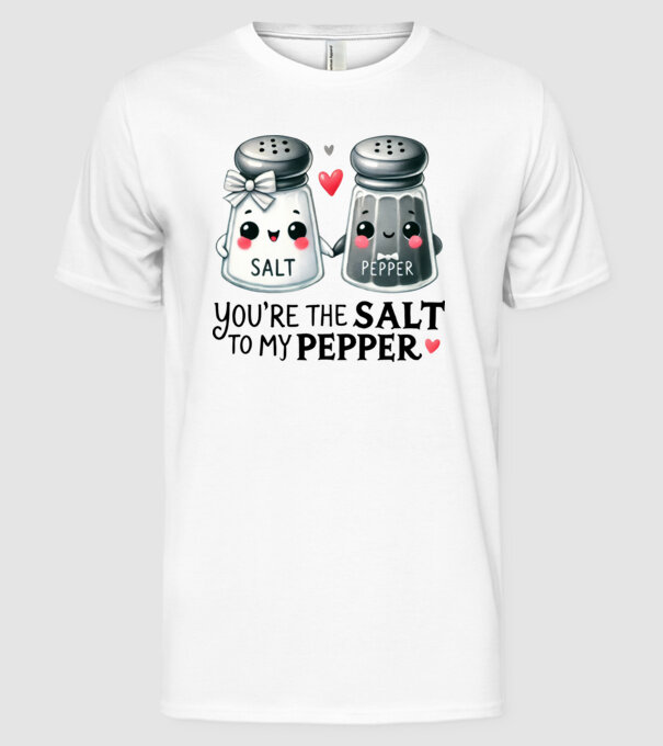 Salt to my Pepper model alb pe tricou