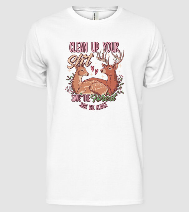 Save the forest model alb pe tricou
