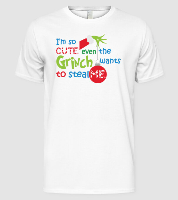 So cute Grinch model alb pe tricou
