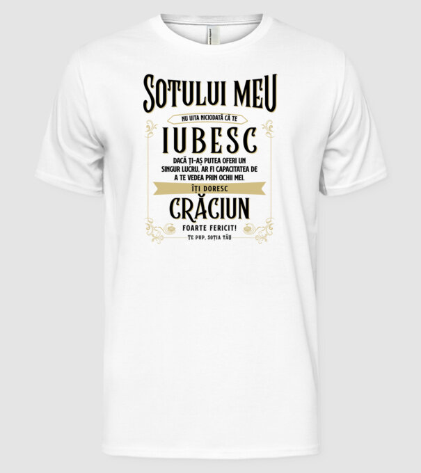 Soțului meu model alb pe tricou