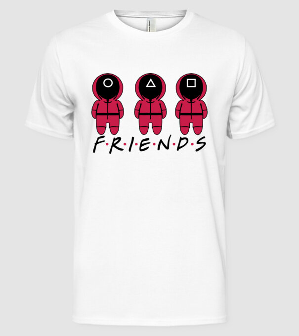 squid game friends model alb pe tricou
