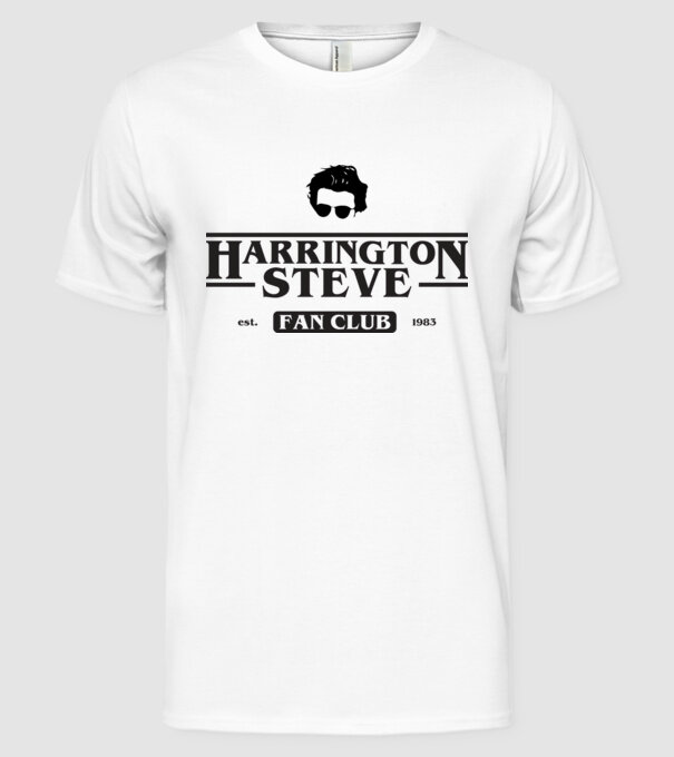 steve harrington fan club model alb pe tricou