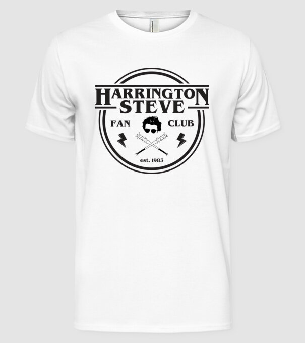 steve harrington fan club est 1983 model alb pe tricou