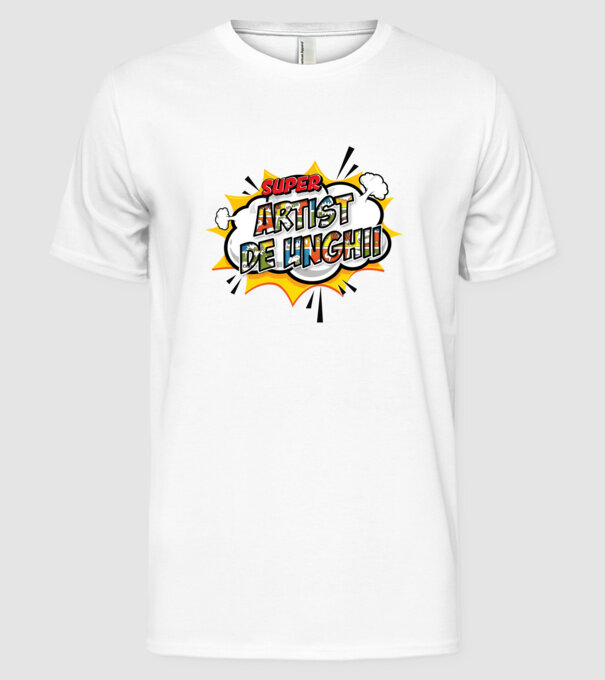 Super Artist de unghii model alb pe tricou
