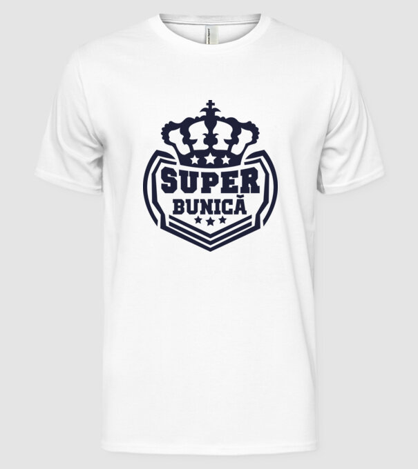 super bunică model alb pe tricou