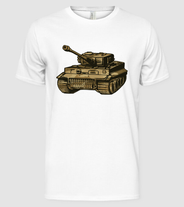 Tancuri model alb pe tricou
