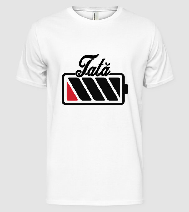Tată la încărcat model alb pe tricou