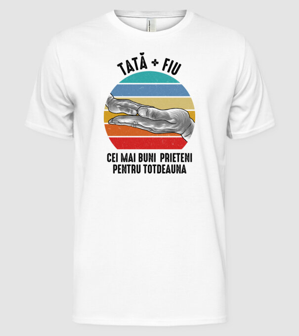 Tată - fiu - Cei mai buni prieteni pentru totdeauna model alb pe tricou