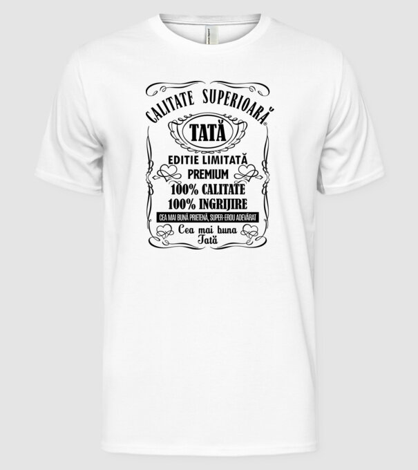 Tată Premium - ediție limitată premium model alb pe tricou