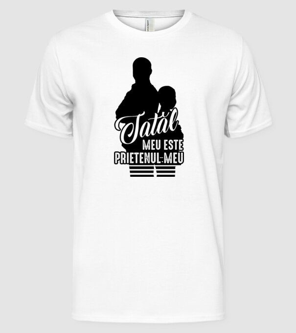 tatăl meu este prietenul meu model alb pe tricou