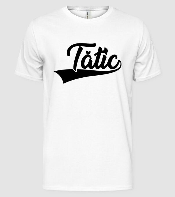 tătic model alb pe tricou