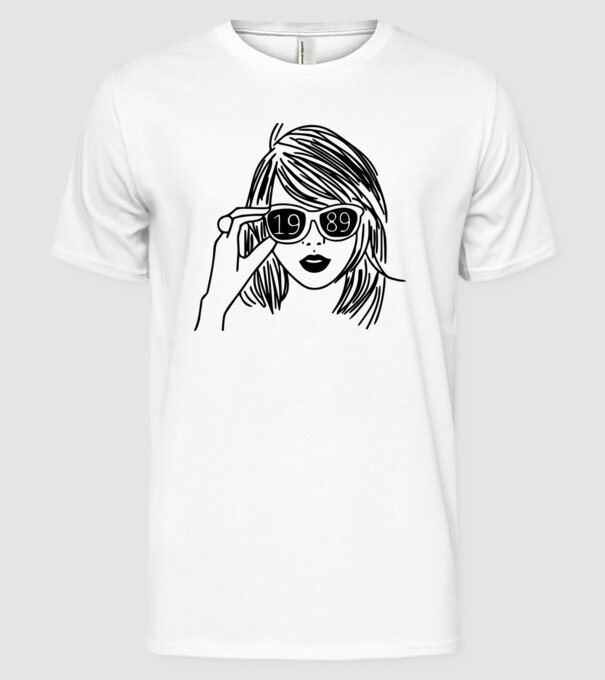Taylor Swift 1989 model alb pe tricou