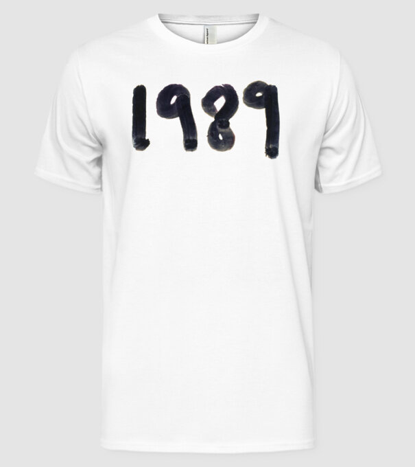 Taylor Swift 1989 text model alb pe tricou