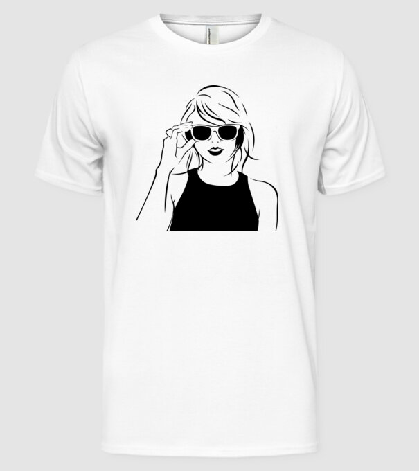 Taylor Swift model alb pe tricou