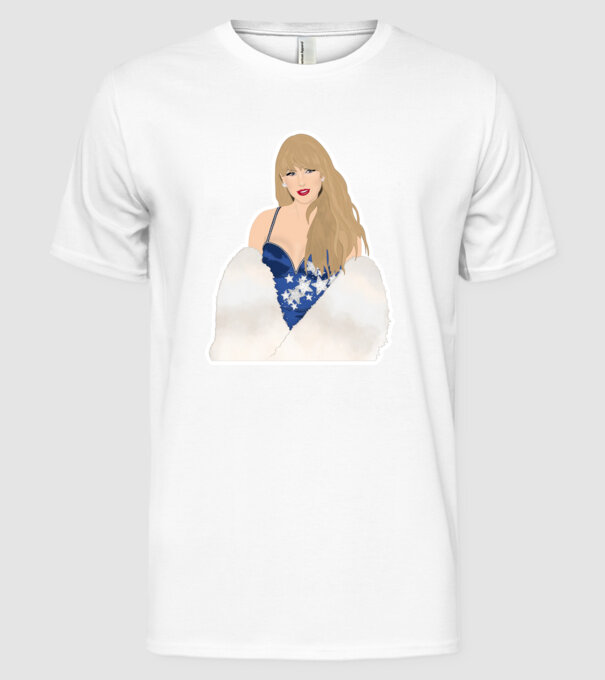 Taylor Swift blue model alb pe tricou