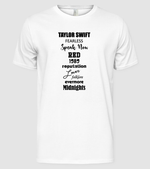 Taylor Swift Eras model alb pe tricou
