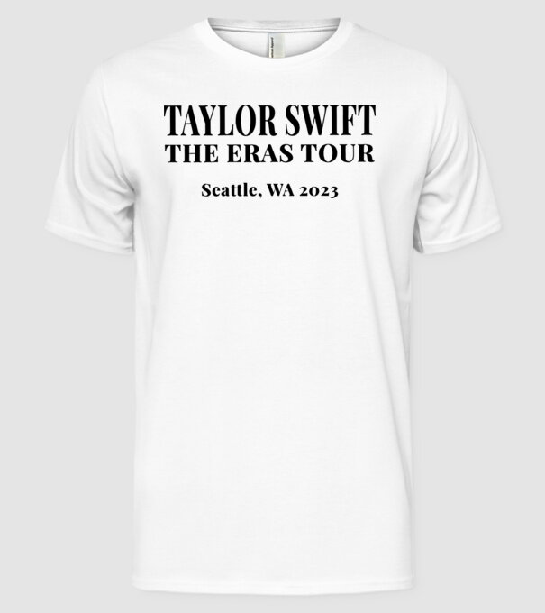 Taylor Swift Eras tour text2 model alb pe tricou