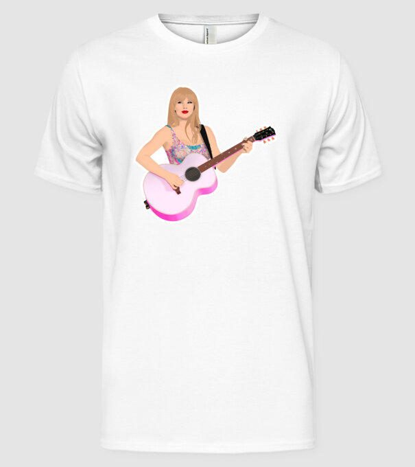Taylor Swift pink model alb pe tricou