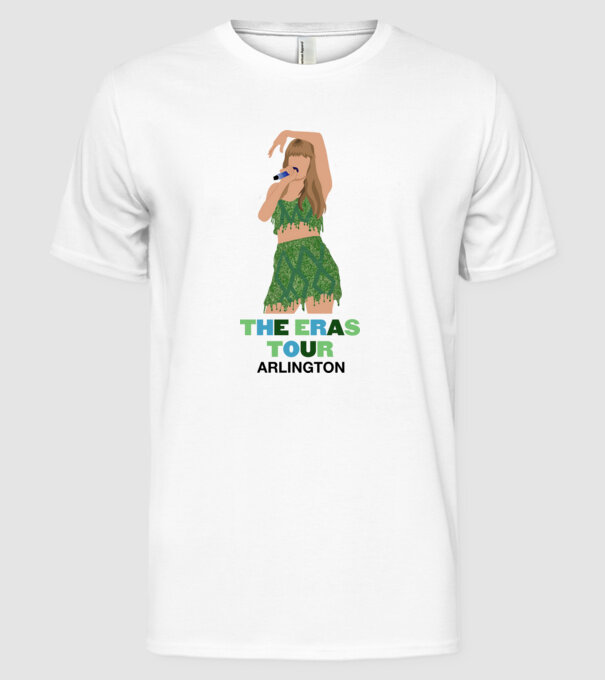 Taylor Swift The Eras Tour Arlington 2 model alb pe tricou