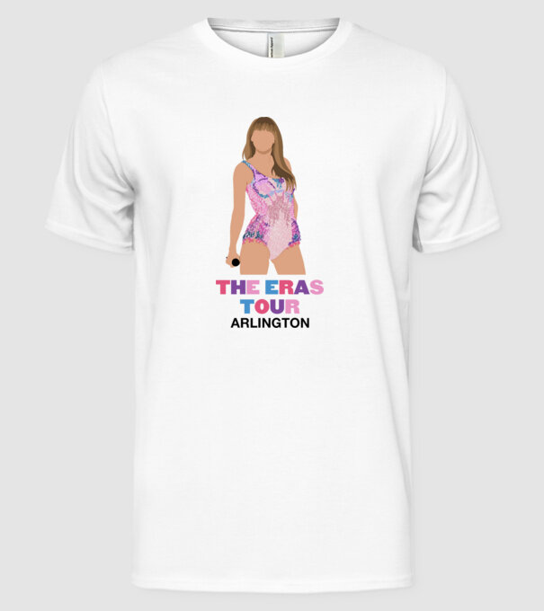 Taylor Swift The Eras Tour Arlington 4 model alb pe tricou