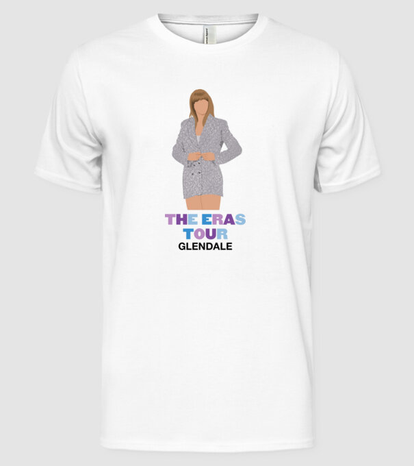 Taylor Swift The Eras Tour Glendale 2 model alb pe tricou