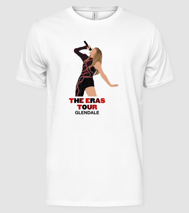 Taylor Swift The Eras Tour Glendale model alb pe tricou