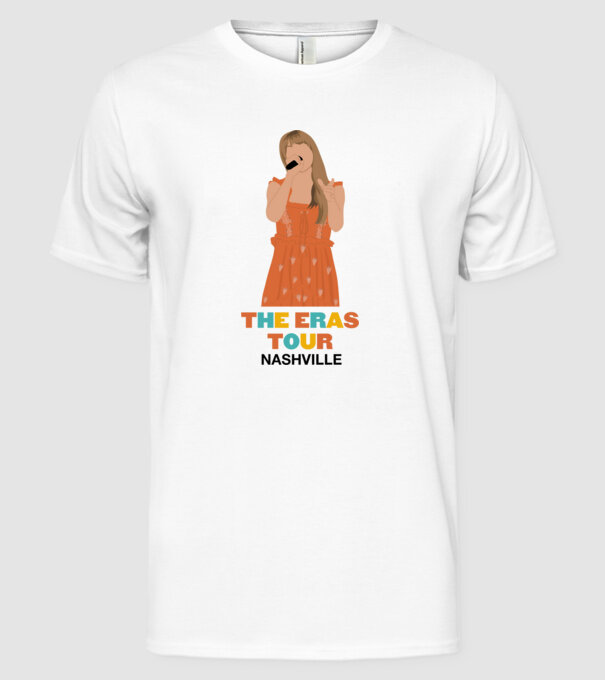 Taylor Swift The Eras Tour Nashville 3 model alb pe tricou