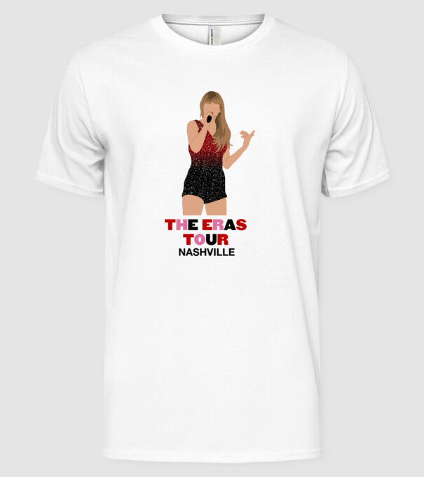 Taylor Swift The Eras Tour Nashville model alb pe tricou