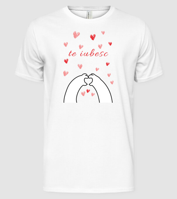 te iubesc model alb pe tricou