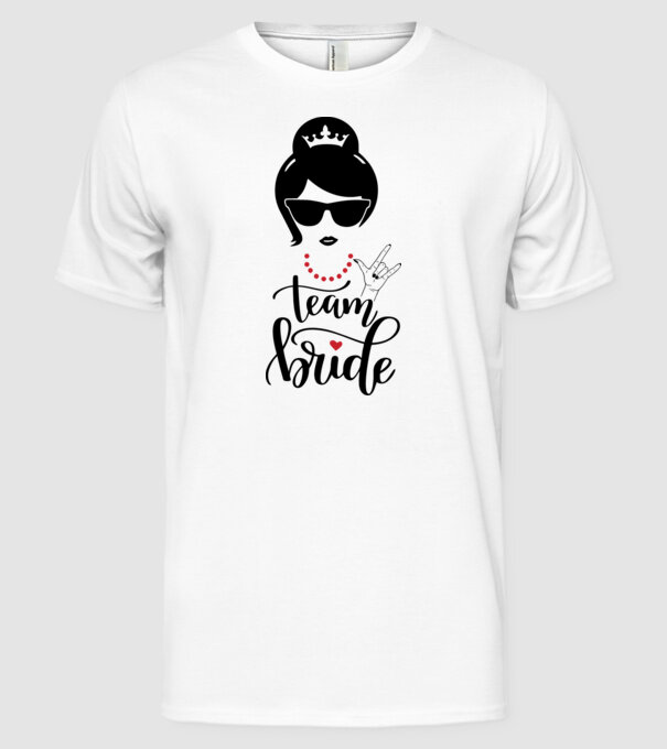 Team Cool Bride model alb pe tricou