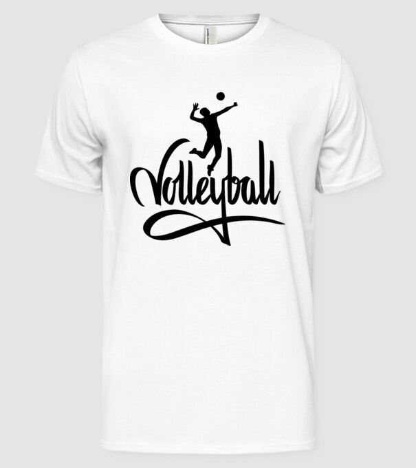 Text Volei pentru tricou model alb pe tricou