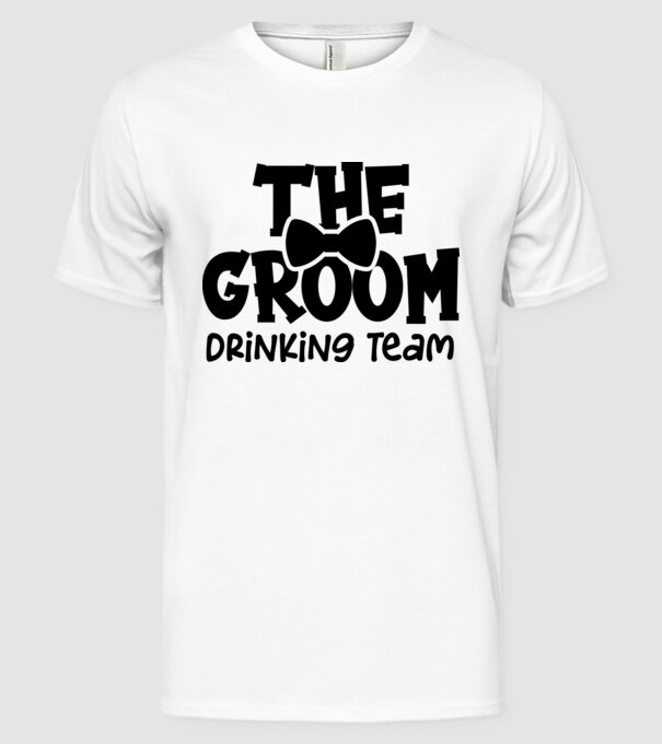 The Groom model alb pe tricou