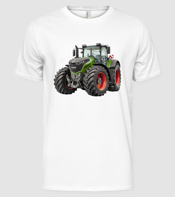 TRACTOR model alb pe tricou