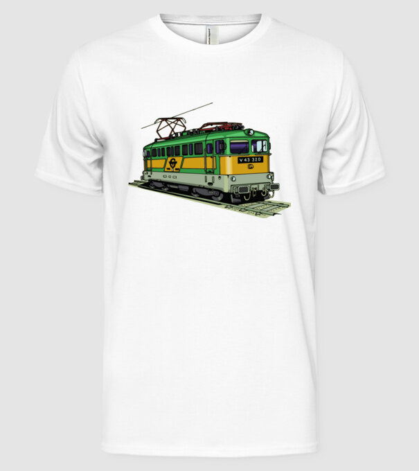 Trenuri model alb pe tricou