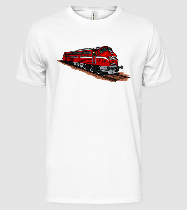 Trenuri model alb pe tricou