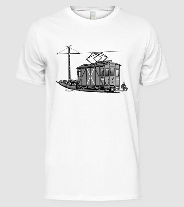 Trenuri model alb pe tricou