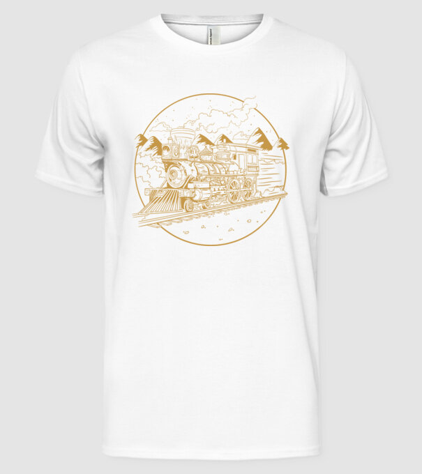 Trenuri model alb pe tricou