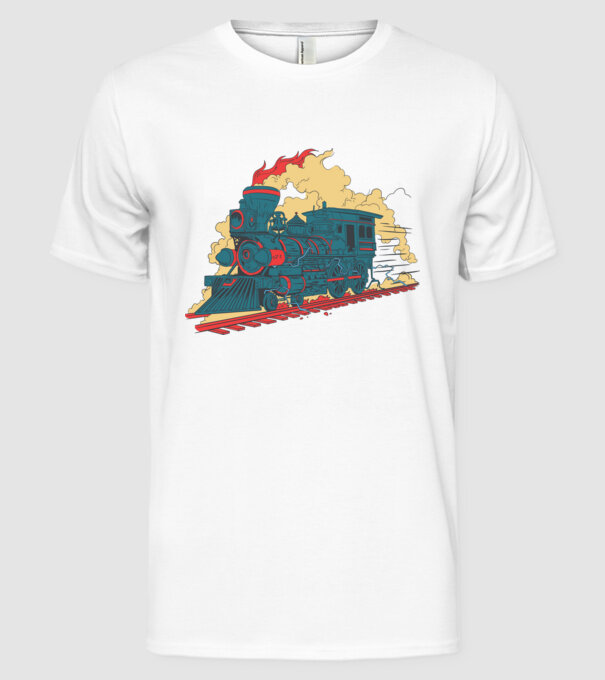 Trenuri model alb pe tricou